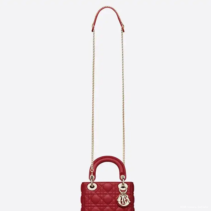 Cheap Mini Red Dior Lambskin Lady Bag Cannage 0602 Luxury